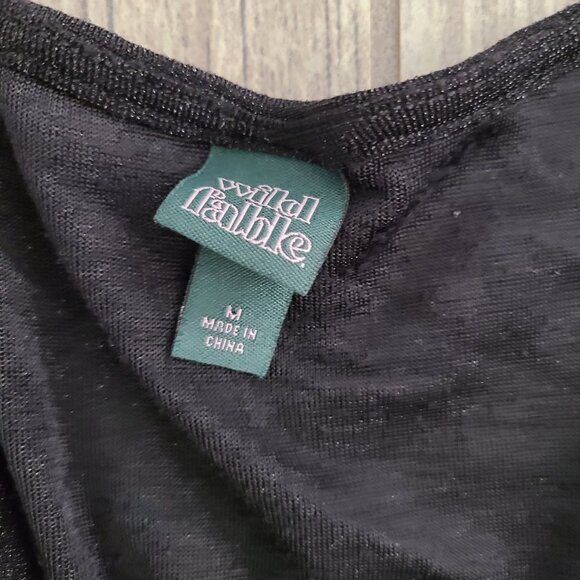 Wild Fable women's long sleeve black formal fitted v-neck dress size medium - Picture 9 of 11